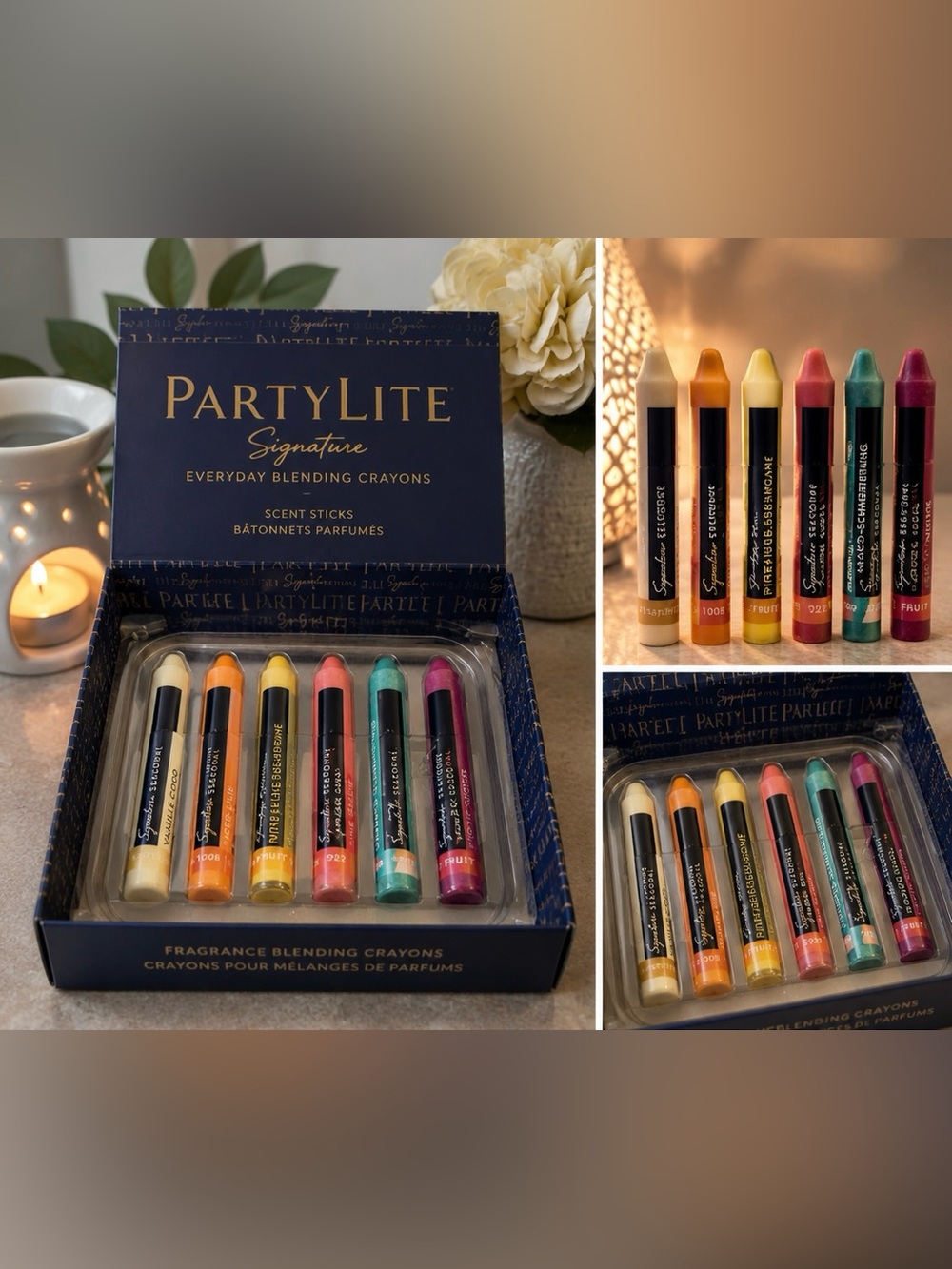 PartyLite Signature Everyday Blending Crayons Scent Sticks Set of 6 NIB